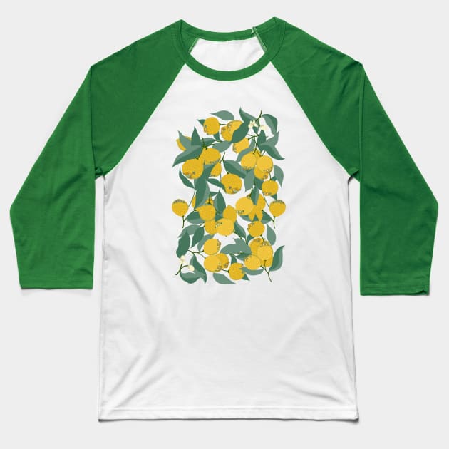 Lemon Pugs Baseball T-Shirt by huebucket